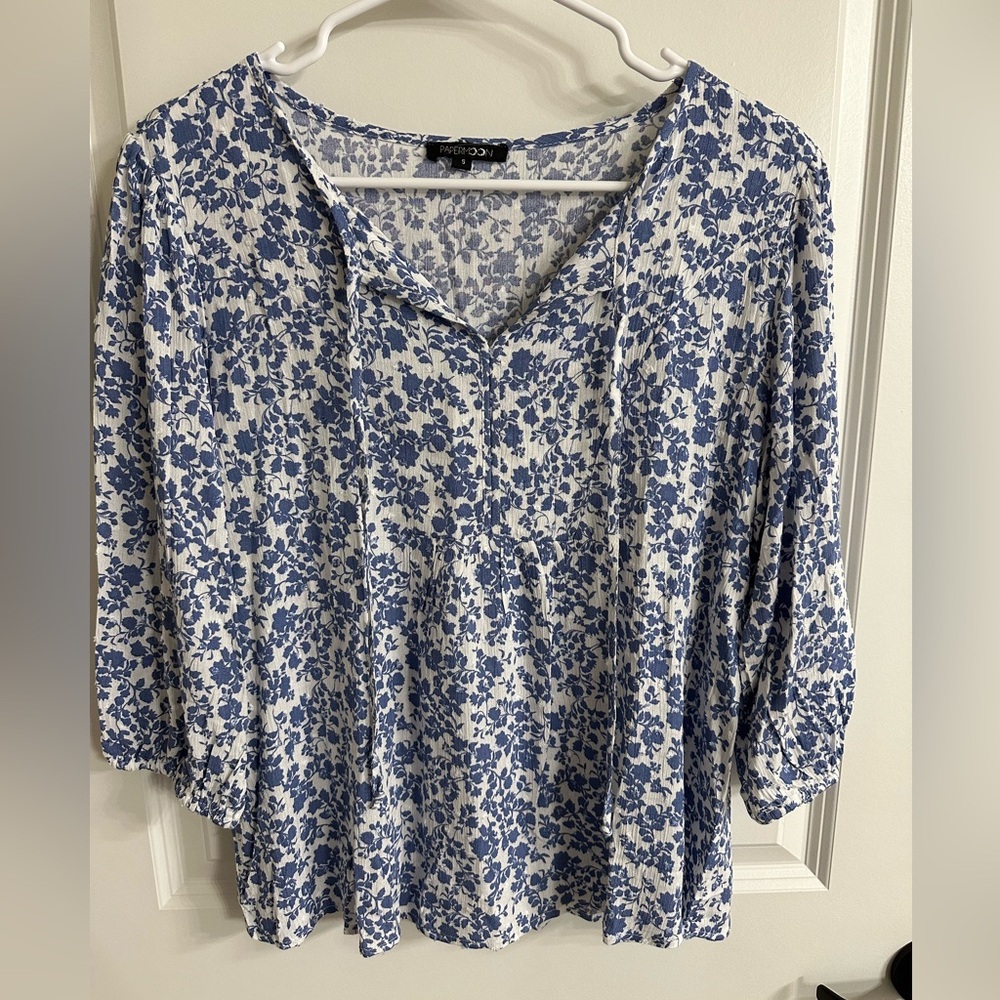 Papermoon Blue Floral Blouse from Stitch Fix
